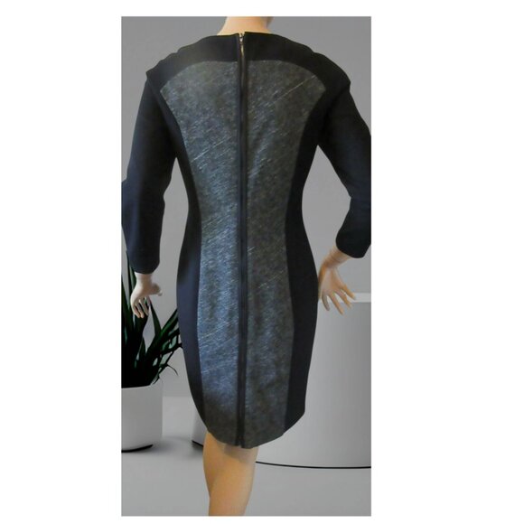 Tiger of Sweden Wool Blend Dress Black/Gray Colorblock Size 36 Full Back Zipper - Picture 2 of 2